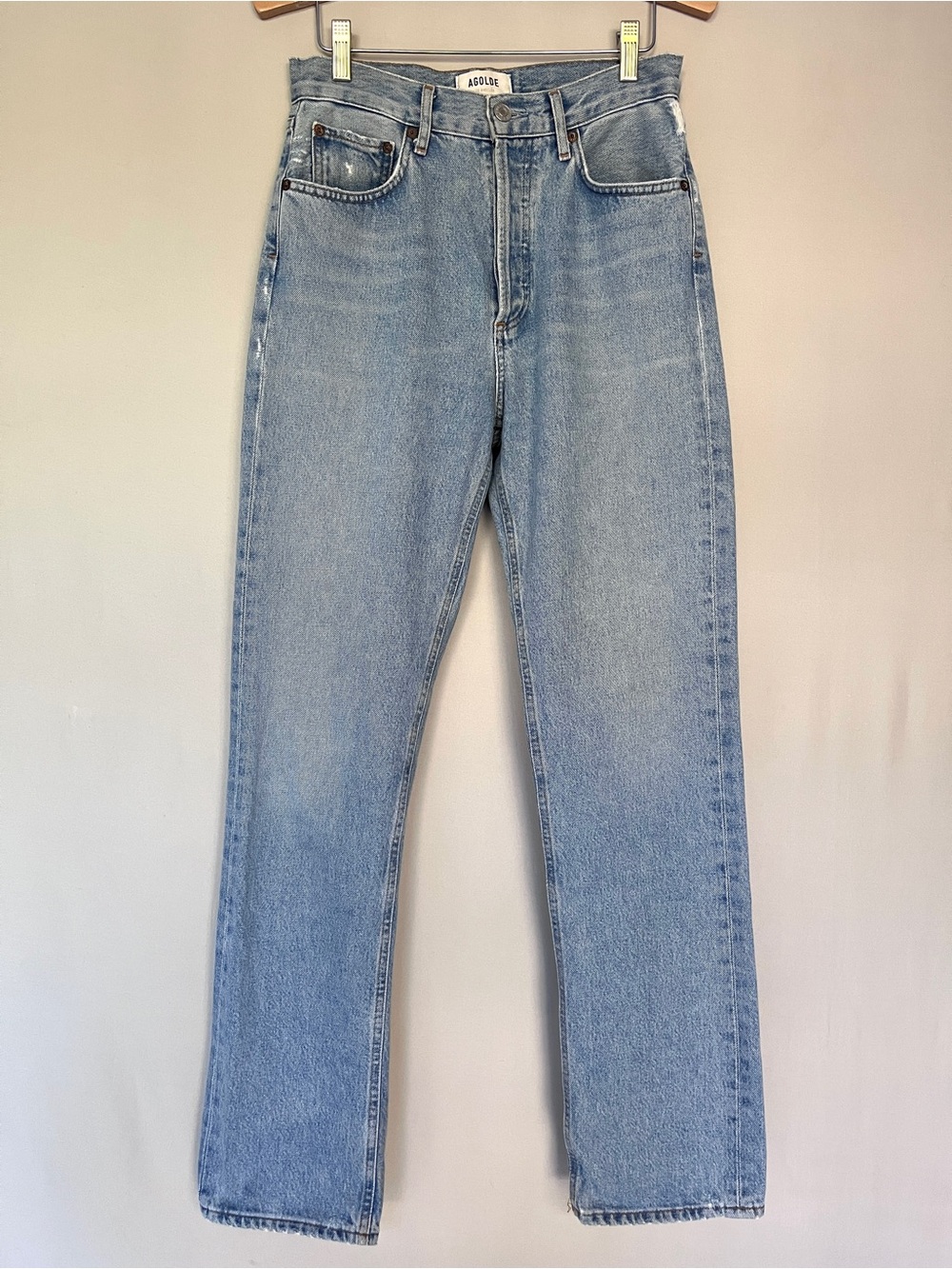 AGOLDE Lana Straight Leg Jeans Organic Cotton Riptide Light Wash Size 25
